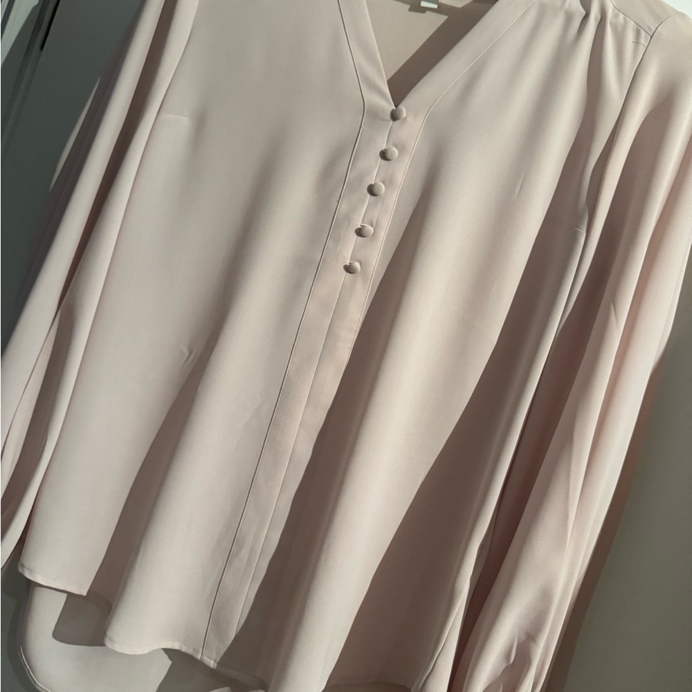 Express Light Pink V-Neck Blouse